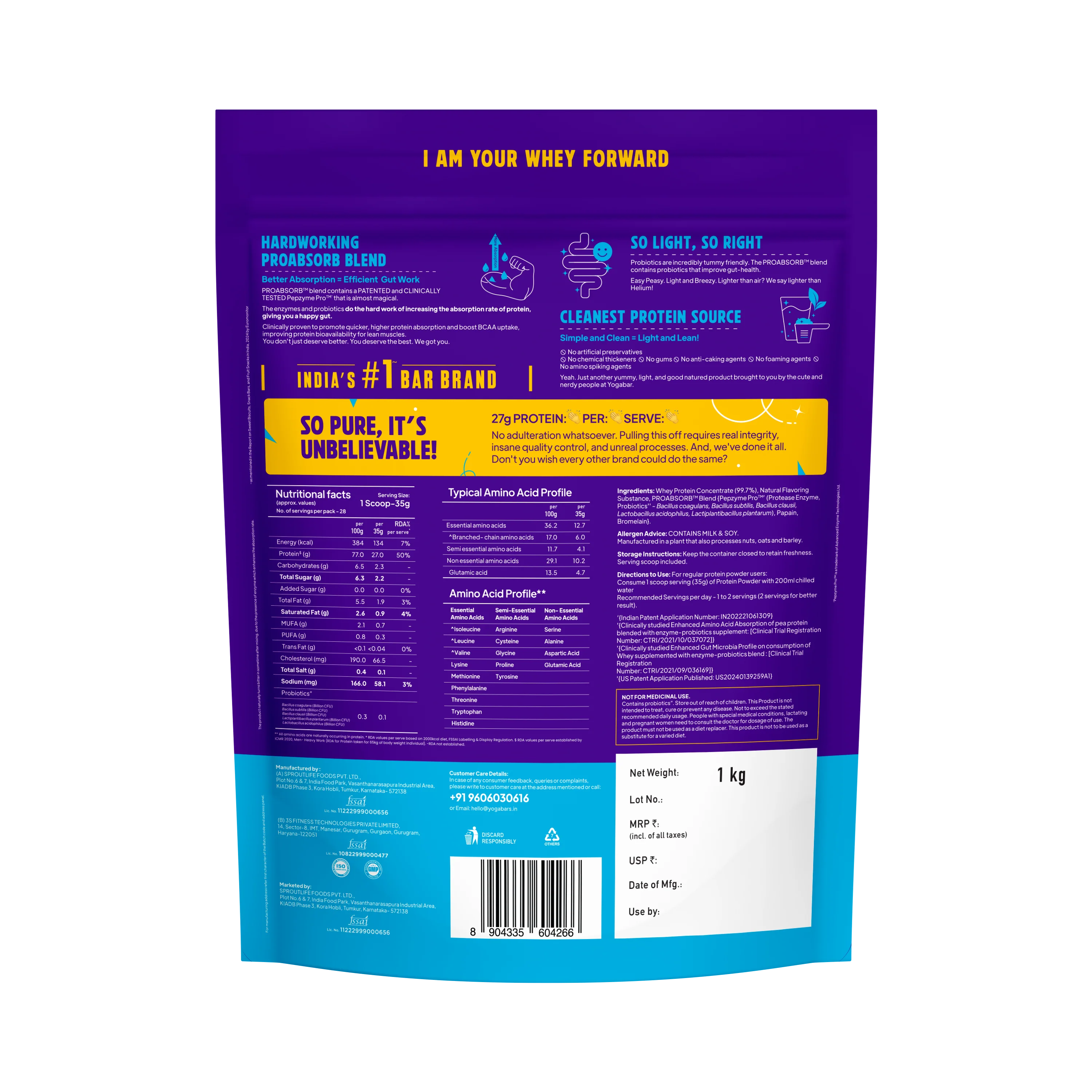 ProClean Whey Protein Concentrate 1kg - Image 4
